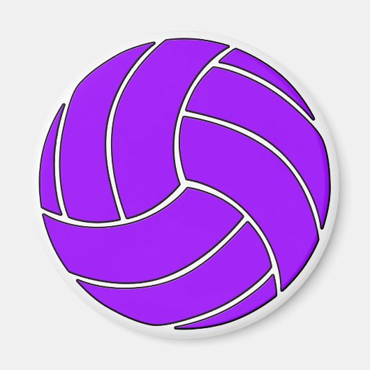 Lila Volleyball - individualisierbarer Sportspiele Magnet (Vorne)