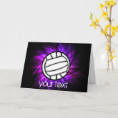 Lila Volleyball Karte (Gelbe Blume)