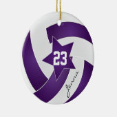 Lila Volleyball Keramik Ornament (Rechts)