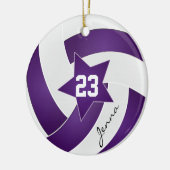 Lila Volleyball Keramik Ornament (Links)
