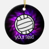 Lila Volleyball Keramikornament (Vorne)