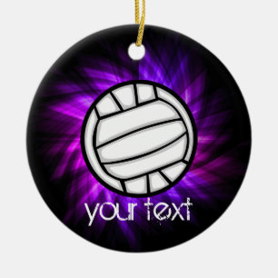 Lila Volleyball Keramikornament