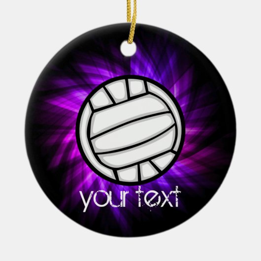 Lila Volleyball Keramikornament (Vorne)