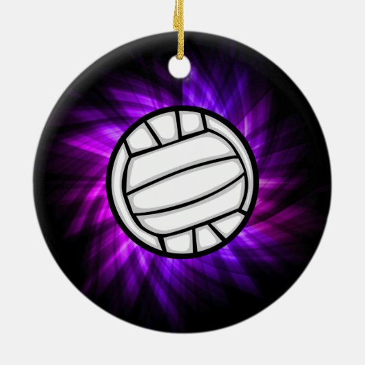 Lila Volleyball Keramikornament (Hinten)