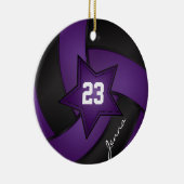 Lila Volleyball Keramikornament (Rechts)