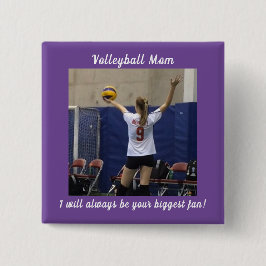 Lila Volleyball-Mama Foto Button