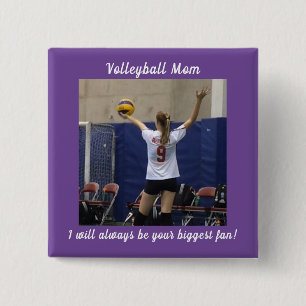 Lila Volleyball-Mama Foto Button