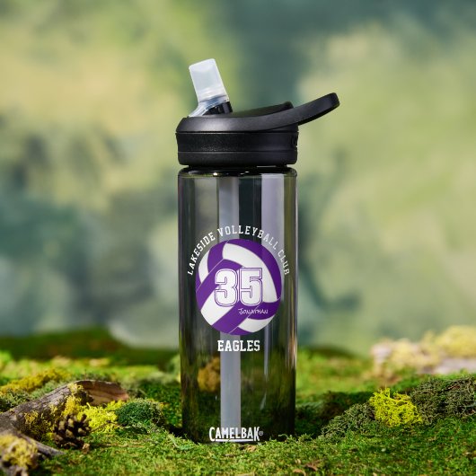 lila Volleyball-Mannschaft färbt Jungs Mädchen Trinkflasche (Außenbereich)