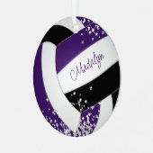 lila Volleyball mit Silberstern Ornament Aus Metall (Vorderseite links)