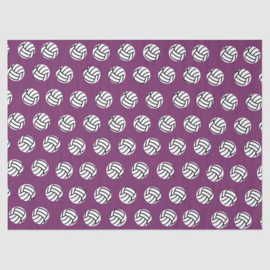 Lila Volleyball-Muster-Seidenpapier Seidenpapier (Vorderseite)