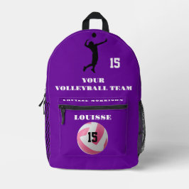 lila VOLLEYBALL-Rucksäcke - Mädchenspielersport 1 Bedruckter Rucksack