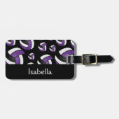 Lila Volleyball-Sportart Gepäckanhänger (Vorderseite horizontal)