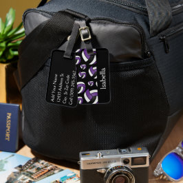 Lila Volleyball-Sportart Gepäckanhänger