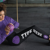 Lila Volleyball-Teamname und Spielernummer