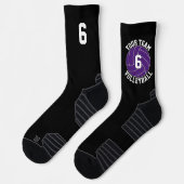 Lila Volleyball-Teamname und Spielernummer Socken (Links)