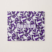 lila Volleyballmannschaftsfarben Puzzle (Horizontal)