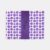 Lila Volleyballmuster des individuellen Namens Fleecedecke (Vorderseite (Horizontal))