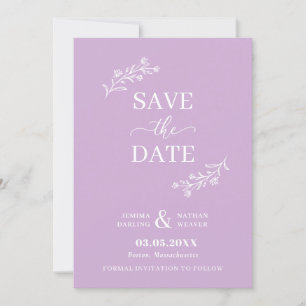 Lila, von Hand Gezeichnet Blumenstrauß Save The Date