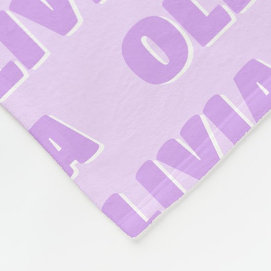 Lila Vorher-Name-Blankon Fleecedecke (Ecke)