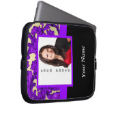 Lila Vorlage für Blumenstaub Laptopschutzhülle (Vorne Rechts)