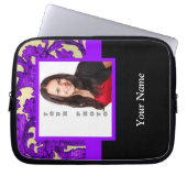 Lila Vorlage für Blumenstaub Laptopschutzhülle (Vorderseite)
