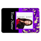 Lila Vorlage für Blumenstaub Magnet (Horizontal)