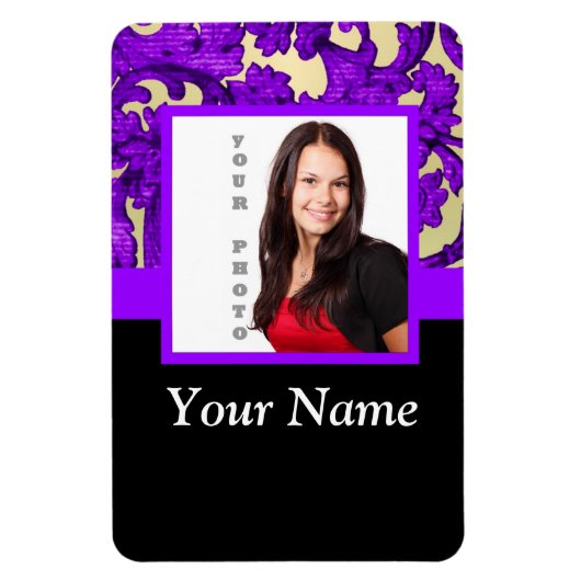 Lila Vorlage für Blumenstaub Magnet (Vertikal)