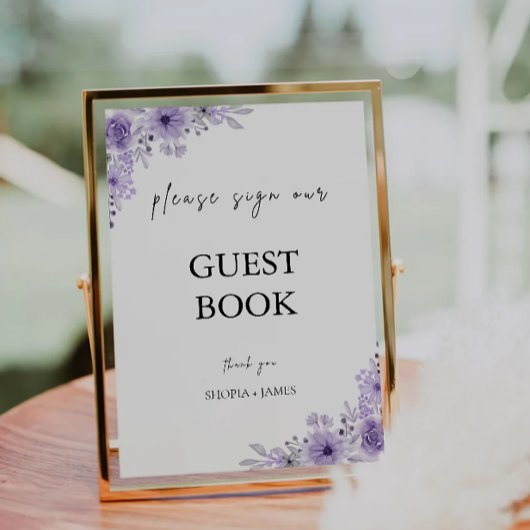 Lila Vorlage für das Gästebuch