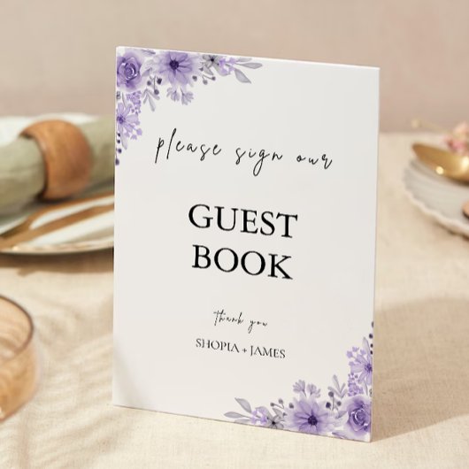 Lila Vorlage für das Gästebuch
