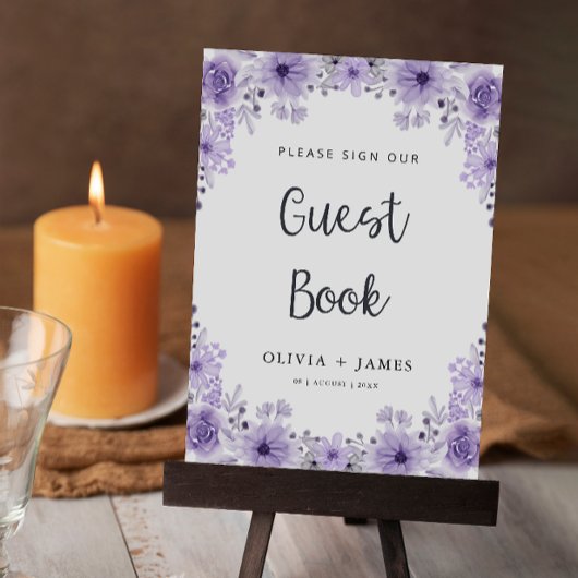 Lila Vorlage für das Gästebuch