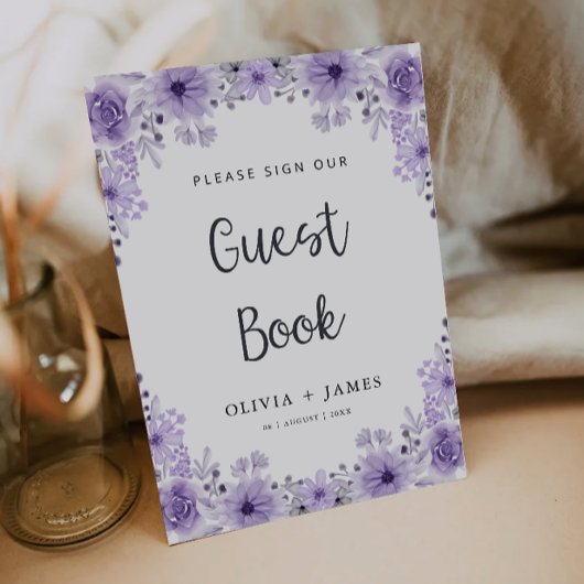 Lila Vorlage für das Gästebuch