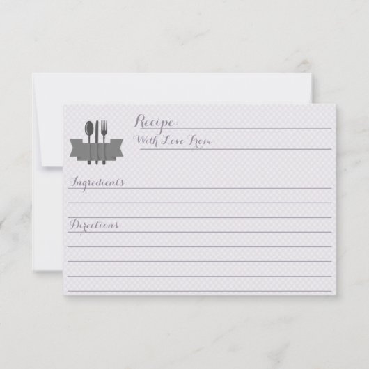 Lila Vorrat der Kochkarte Brautparty Rezept (Vorderseite)