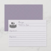 Lila Vorrat der Kochkarte Brautparty Rezept (Vorne/Hinten)