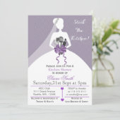 Lila Vorrat der Küche Brautparty Einladen Einladung (Stehend Vorderseite)