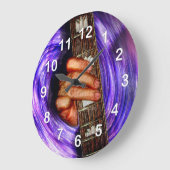 Lila Vortex Guitar Grip Große Wanduhr (Winkel)