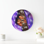 Lila Vortex Guitar Grip Große Wanduhr (Zuhause)