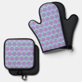 Lila W1 Ofenhandschuh & Topflappen-Set (Vorderseite/Rückseite)