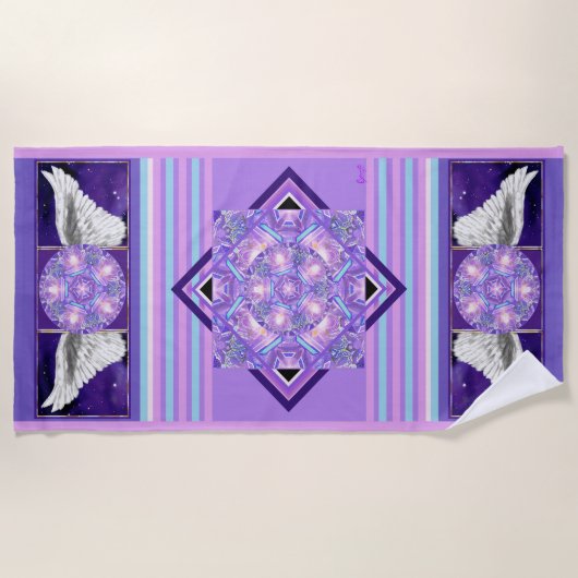 Lila W1 Strandtuch (Vorderseite)