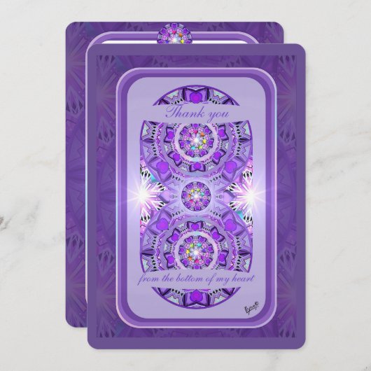 Lila W2 Dankeskarte (Vorne/Hinten)