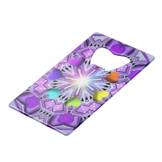 Lila W2 Geldbeutel Flaschenöffner (Vorderseite Schrägansicht)