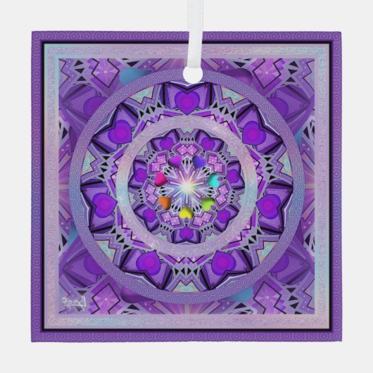 Lila W2 Ornament Aus Glas (Rückseite)