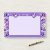 Lila W2 Post-it Klebezettel (Auf Schreibtisch)