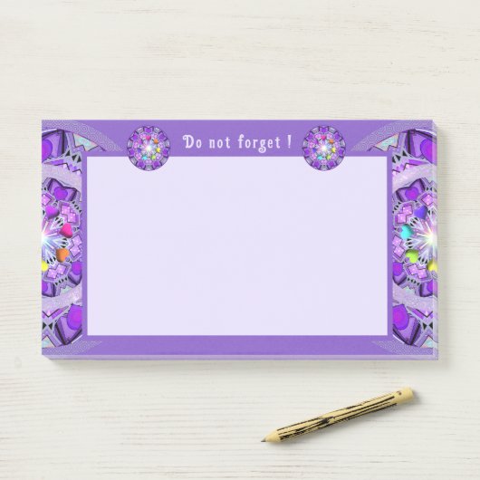 Lila W2 Post-it Klebezettel (Auf Schreibtisch)