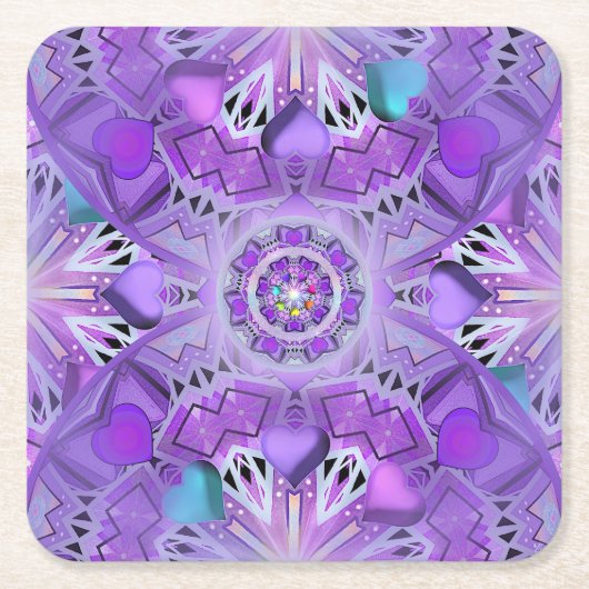 Lila W2 Rechteckiger Pappuntersetzer (Vorderseite)