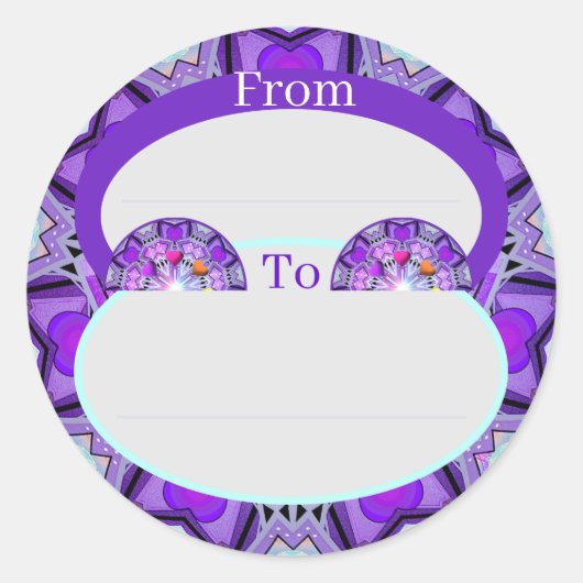 Lila W2 Runder Aufkleber (Vorderseite)