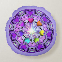 Lila W2 Rundes Kissen