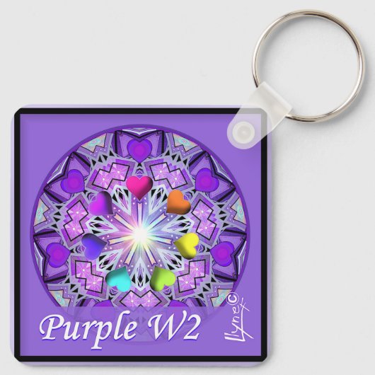 Lila W2 Schlüsselanhänger (Rückseite)