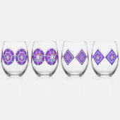 Lila W2 Weinglas Ohne Stiel (Links)