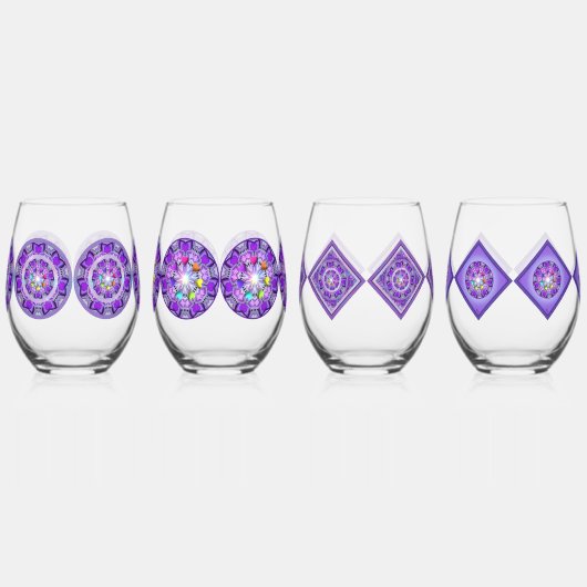 Lila W2 Weinglas Ohne Stiel (Links)