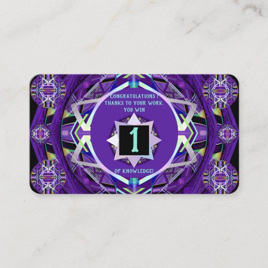 Lila W3-Auszeichnung Visitenkarte (Vorderseite)